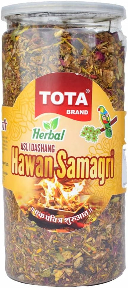 Tota Hawan Samagri for Pooja - 400gm Jar |100% Pure Havan Samagri Dhoop with 38 Type of Natural Herbs for Hawan kund, Durga Puja, Home Pooja, Yagya,Diwali and Other Occassions