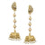 Binnis wardrobe Dual-Toned textured long jhumka with hanging pearl handcrafted earrings