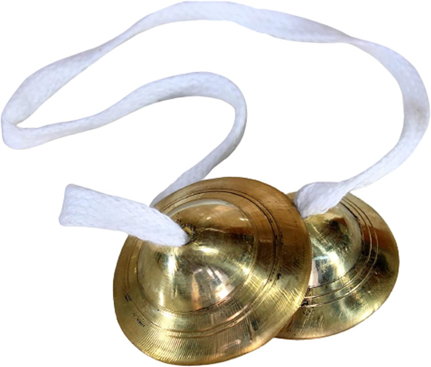 eSplanade Brass Manjeera set Clash Cymbals Hand Cymbals - 3" & 2.4" Inches Dia. - Golden