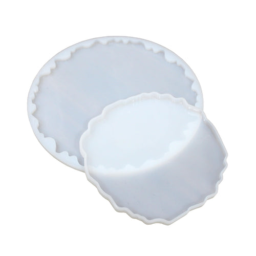 IVEI Agate Circle Resin Mold - Silicone | Set of 2-6in & 8in | Zigzag, Durable, Flexible Molds for DIY Crafting, Home Decor, Coasters, and Art Projects - Easy Release, Reusable, Non-Stick