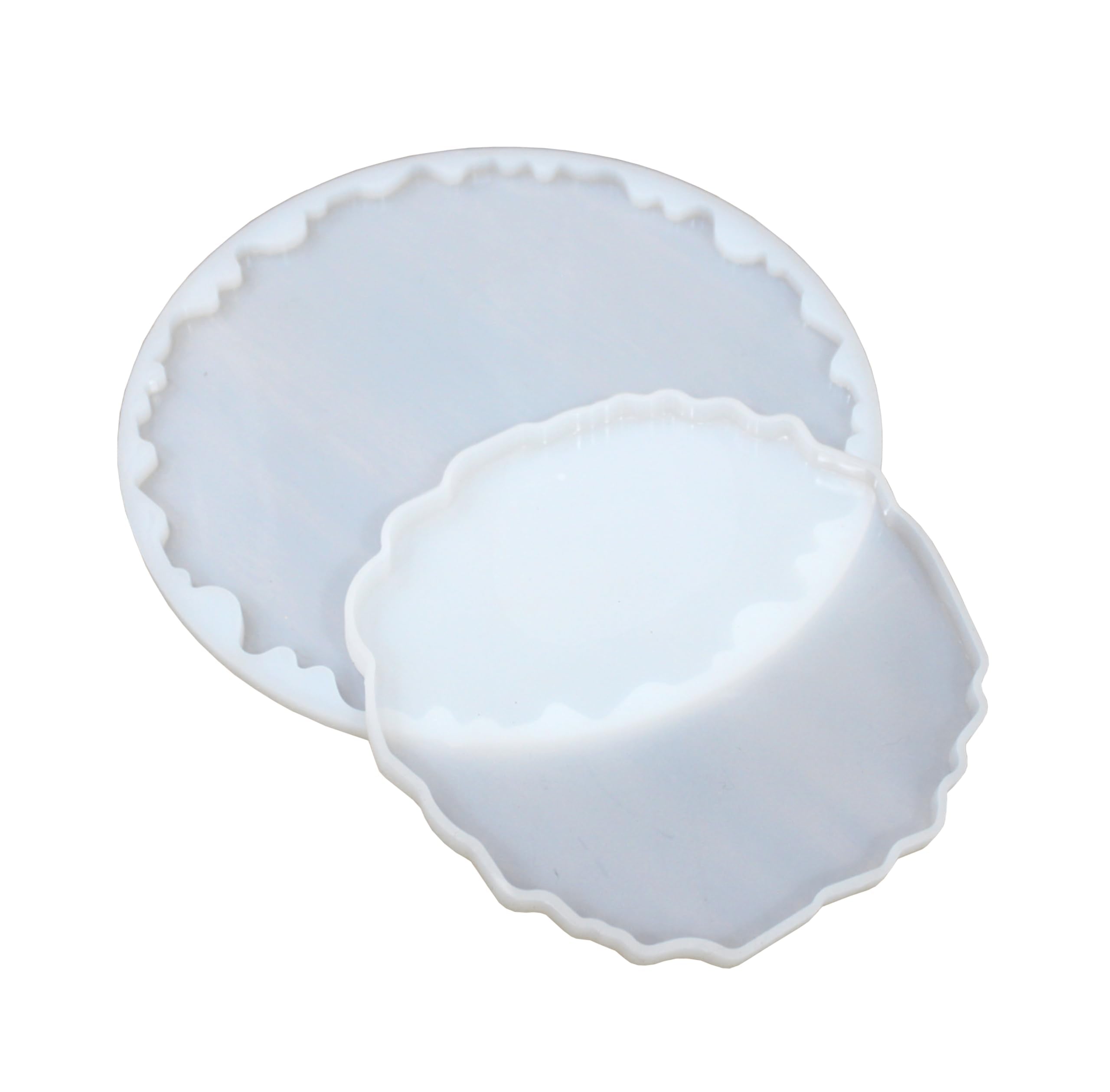 IVEI Agate Circle Resin Mold - Silicone | Set of 2-6in & 8in | Zigzag, Durable, Flexible Molds for DIY Crafting, Home Decor, Coasters, and Art Projects - Easy Release, Reusable, Non-Stick