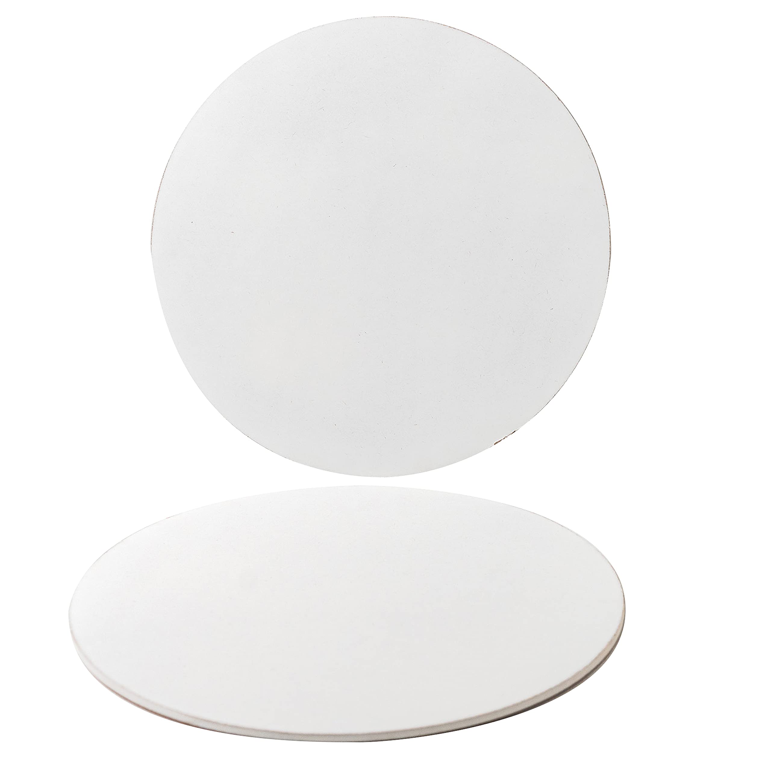 IVEI DIY MDF Round Cutout Wood Sheet Craft / Primer- MDF Cutouts Circle Shaped Curved Painting Wooden Sheet Craft - Set of 2 for Decoupage MDF Plains, Resin Art Work & Decoration (12 in X 12 in X 6 mm)