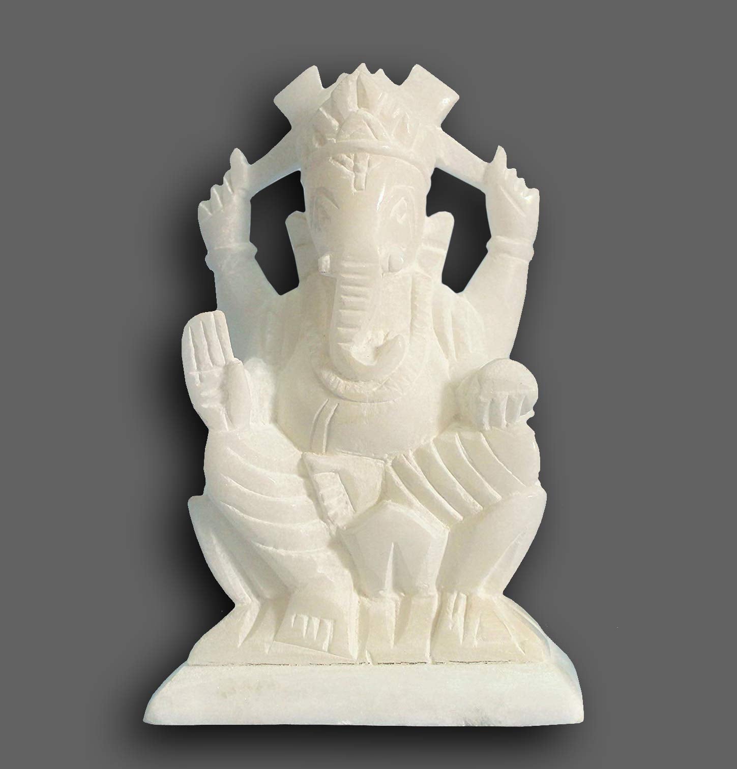 StonKraft Marble Ganesh Ganesha Statue Murti Idol - Left trunk