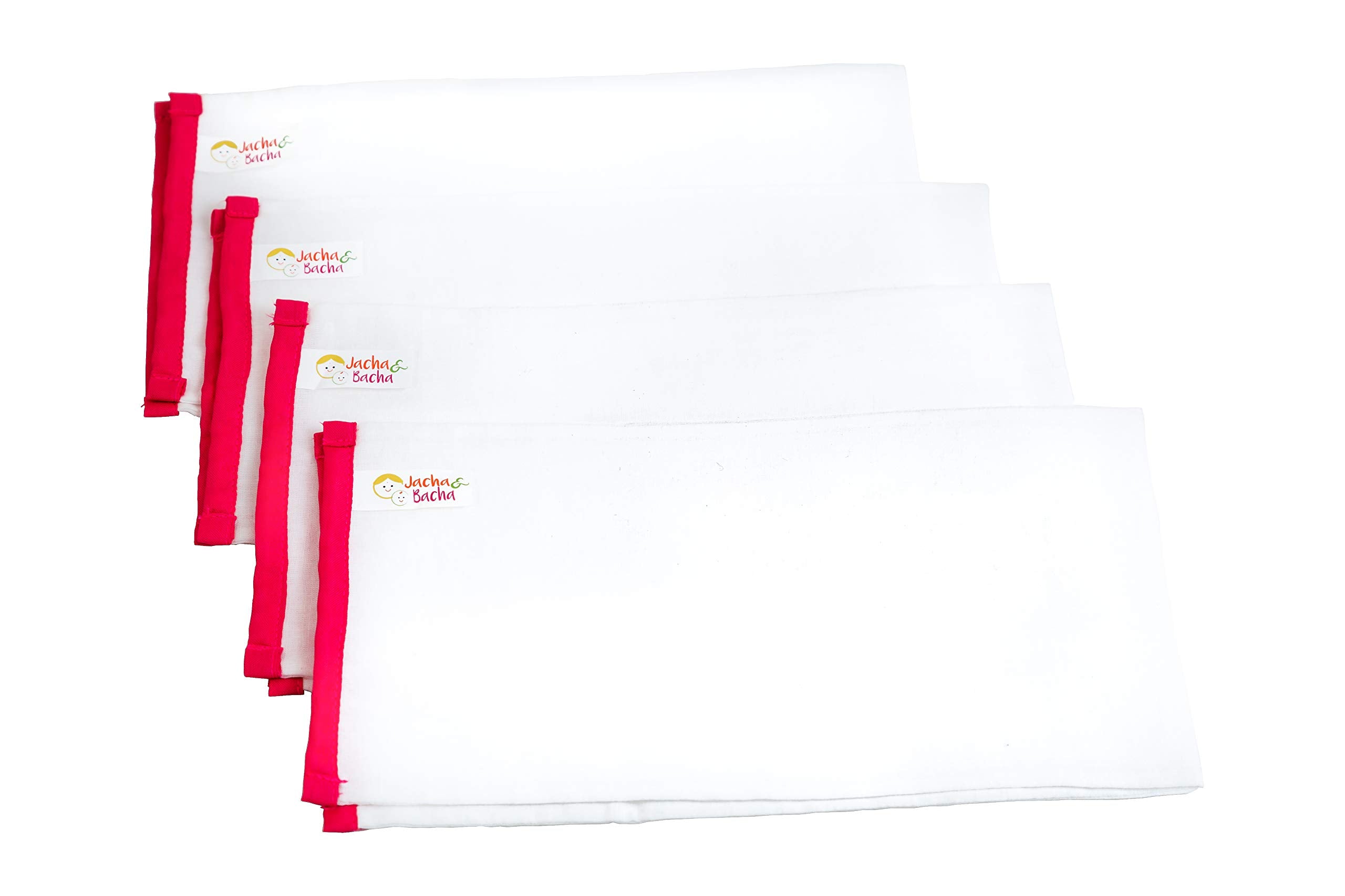 Jacha & Bacha Pure Soft Cotton Dhoti Burp Cloth for Babies - Set of 4 (Blue)