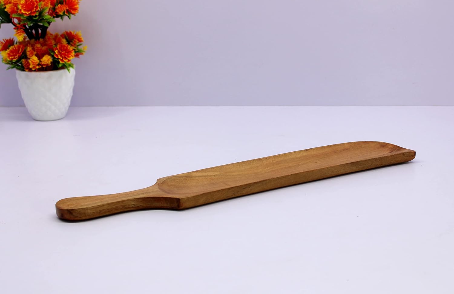 ESPLANADE Momos Platter Serveware Tableware & Serving Pieces for Home and Kitchen | Wood - 18" Inches - Brown