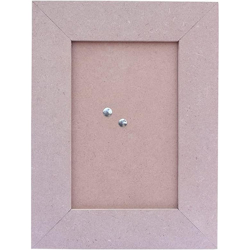 IVEI MDF Recycled Wood Plain Photo Frame - Set of 2 - DIY Activity Do-it-Yourself Decoupage - Brown - 8.5