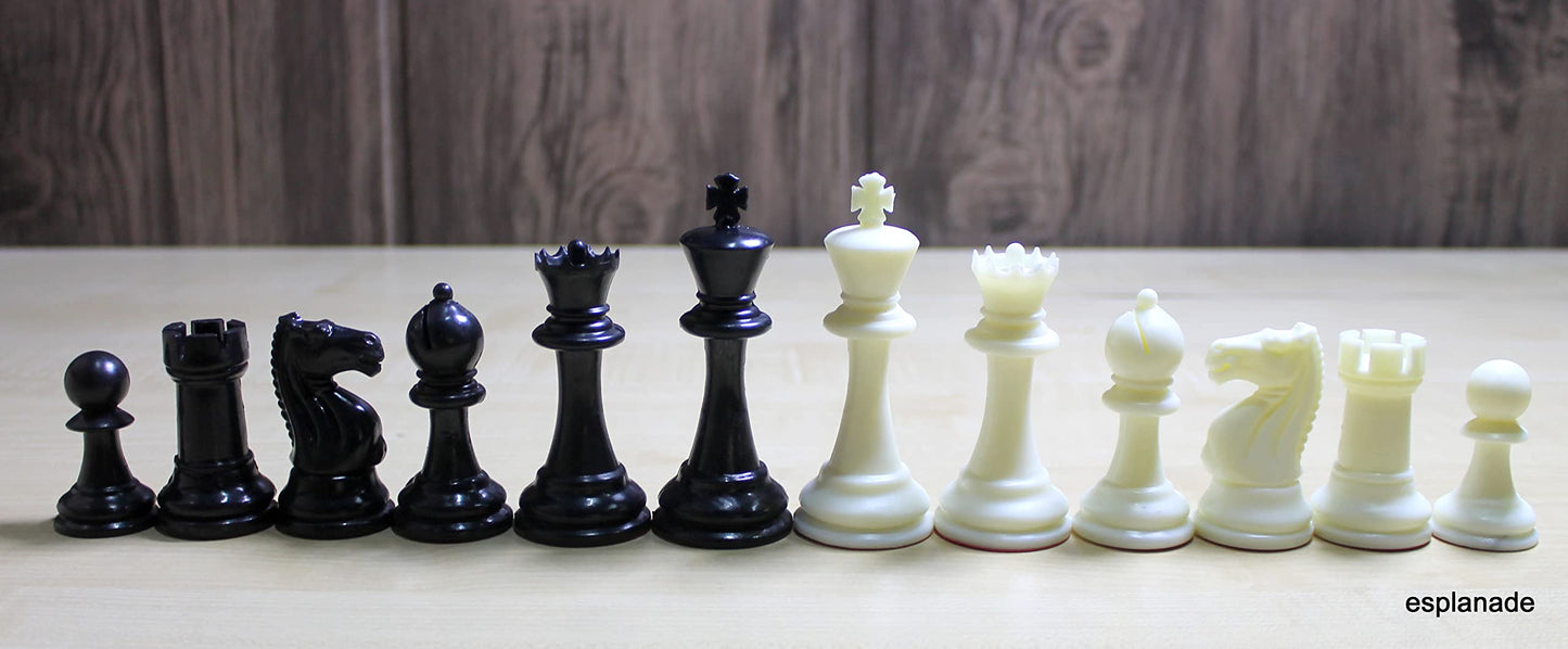 StonKraft Staunton Style Plastic Chess Pieces Chessmen Chess Coins (4" King)