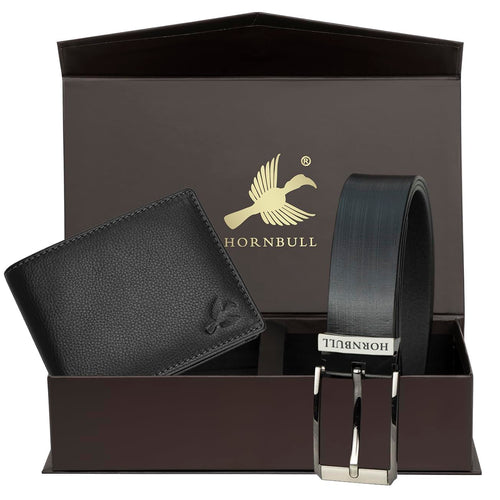 HORNBULL Gift Set for Mens | Black Wallet and Belt Mens Combo | Valentine's Day Gift for Men 10496