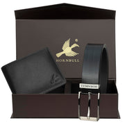 HORNBULL Gift Set for Mens | Black Wallet and Belt Mens Combo | Valentine's Day Gift for Men 10496