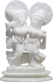 StonKraft Marble Brass Radha Krishna Murti Idol Statue Sculpture (5.5") Gold