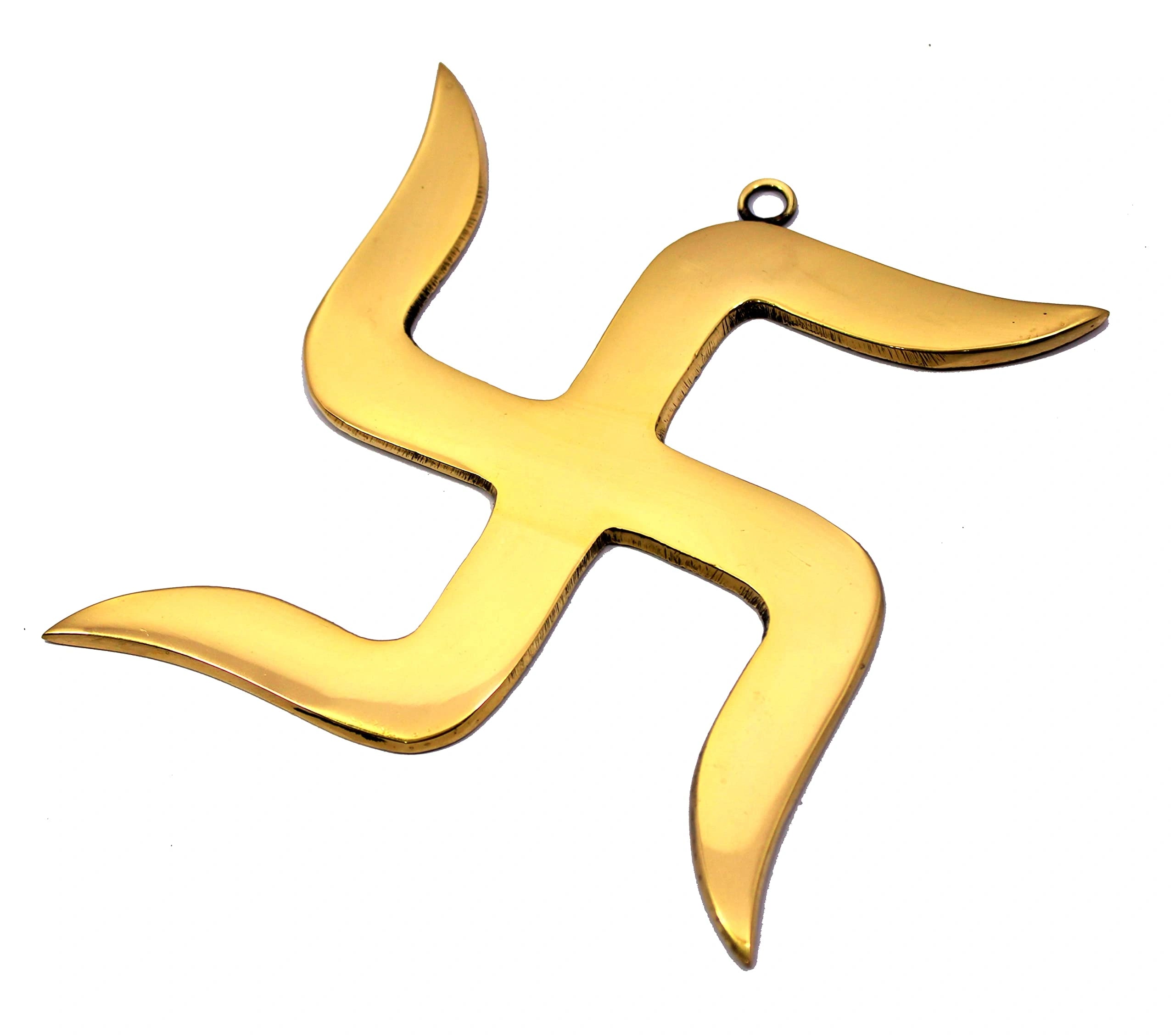 eSplanade Brass Swastik Sathiya Wall Hanging Yantra - 5.5" inches | Vastu | Fengshui | Goodluck, Auspicious, Religious symbols | Pooja Idols | Home Decor