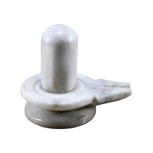 KLEO - Natural Black Stone Shivalingam Shivling Shiv Ling Idol Statue Figurine for Home Decor and Pooja - 3.5