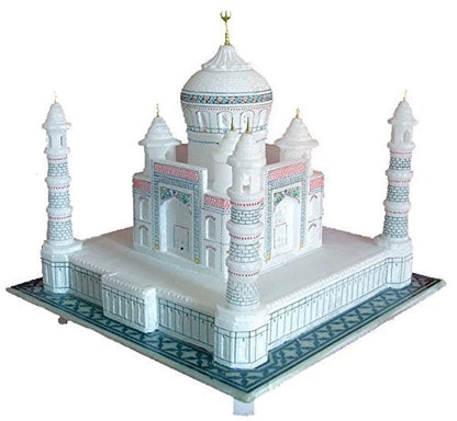 StonKraft Taj Mahal Replica, White Marble Sculpture, Handcrafted 6 inch Souvenir from India