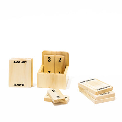 IVEI Wooden Perpetual Desk Calendar - Wooden Perpetual Calendar Set for Desk Decor, Study Room- Endless Calendar for Office, School, Home - Sustainable Calendar (Black)