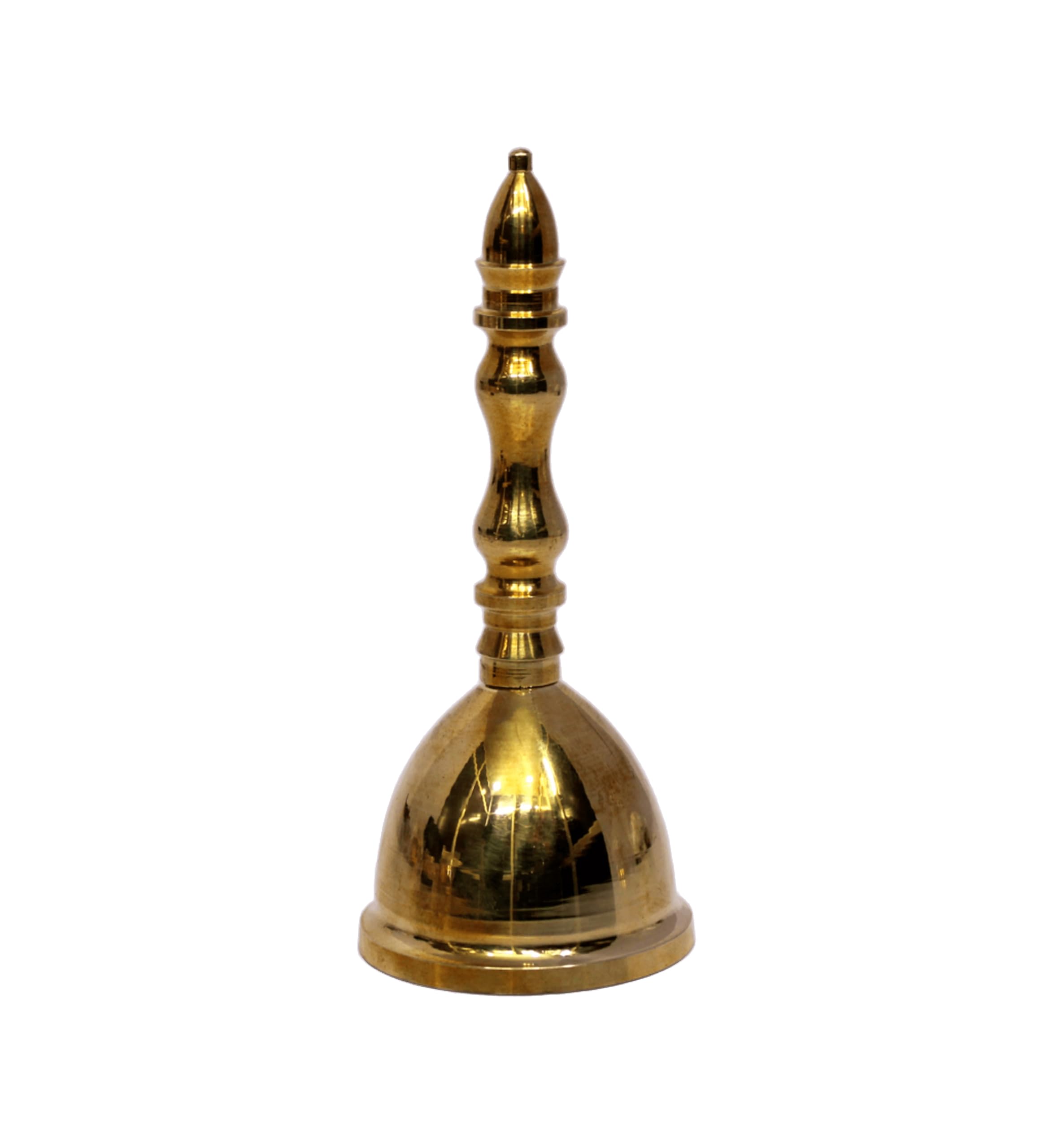 Esplanade Solid Brass Pooja Bell | 4.5" Ghanti for Puja, Temple & Spiritual Ceremonies, Spiritual Item for Housewarming Gift