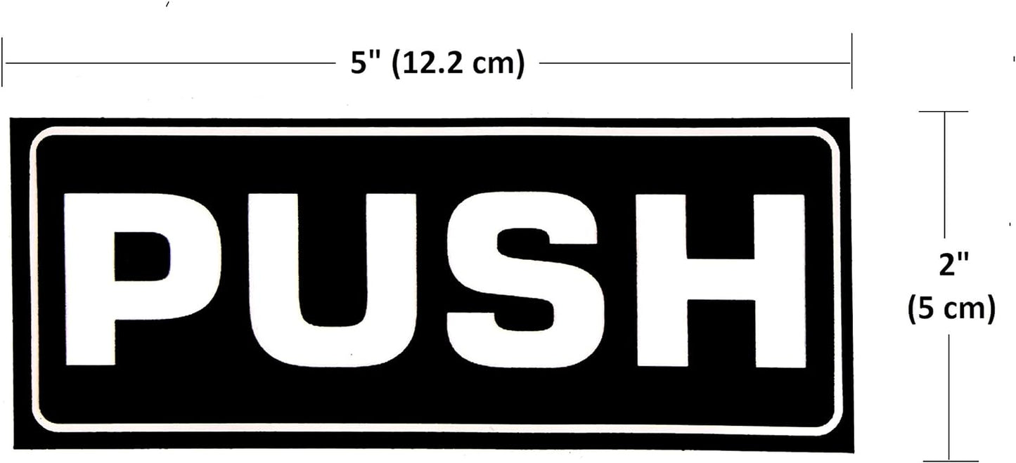 eSplanade Push Pull Door Decal Stickers Sign - Easy to Mount Weather Resistant Long Lasting Ink (Size 5" x 2")