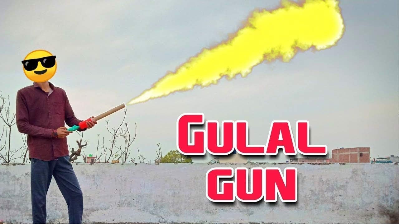 TOTA Herbal Holi Magic Gulal Shooter/ Pichkari Gun|Pack of 1 Prefilled Gun & 2 Refill (Gun Colour May Vary)