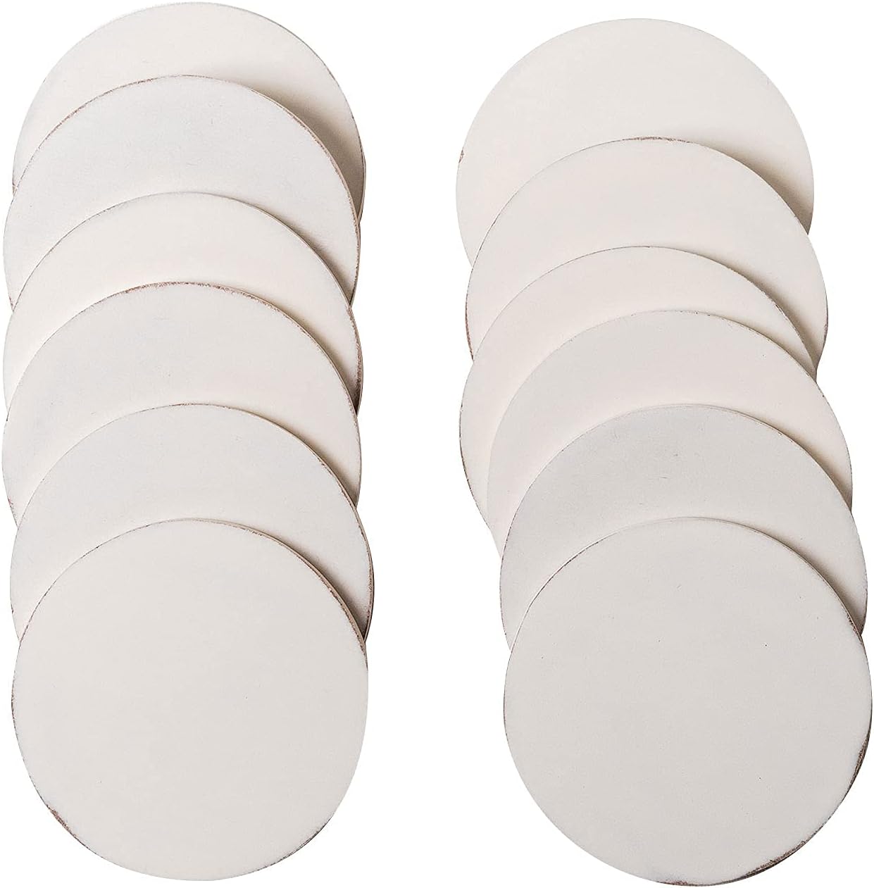 IVEI MDF DIY Coasters Wood Sheet Craft with Primer -MDF Plain Wooden Coasters Round Shaped Blank Cutouts for Painting Wooden Sheet Craft, Decoupage, Resin Art Work Set of 12 (3.5*3.5 * 0.25 Each)