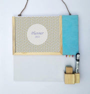 IVEI Planner Combination Board - Blue- pin Board and whiteboard Combination Board with Planner - Dry Erase Board - Bulletin Board - Innovative Organizer- Office and Home