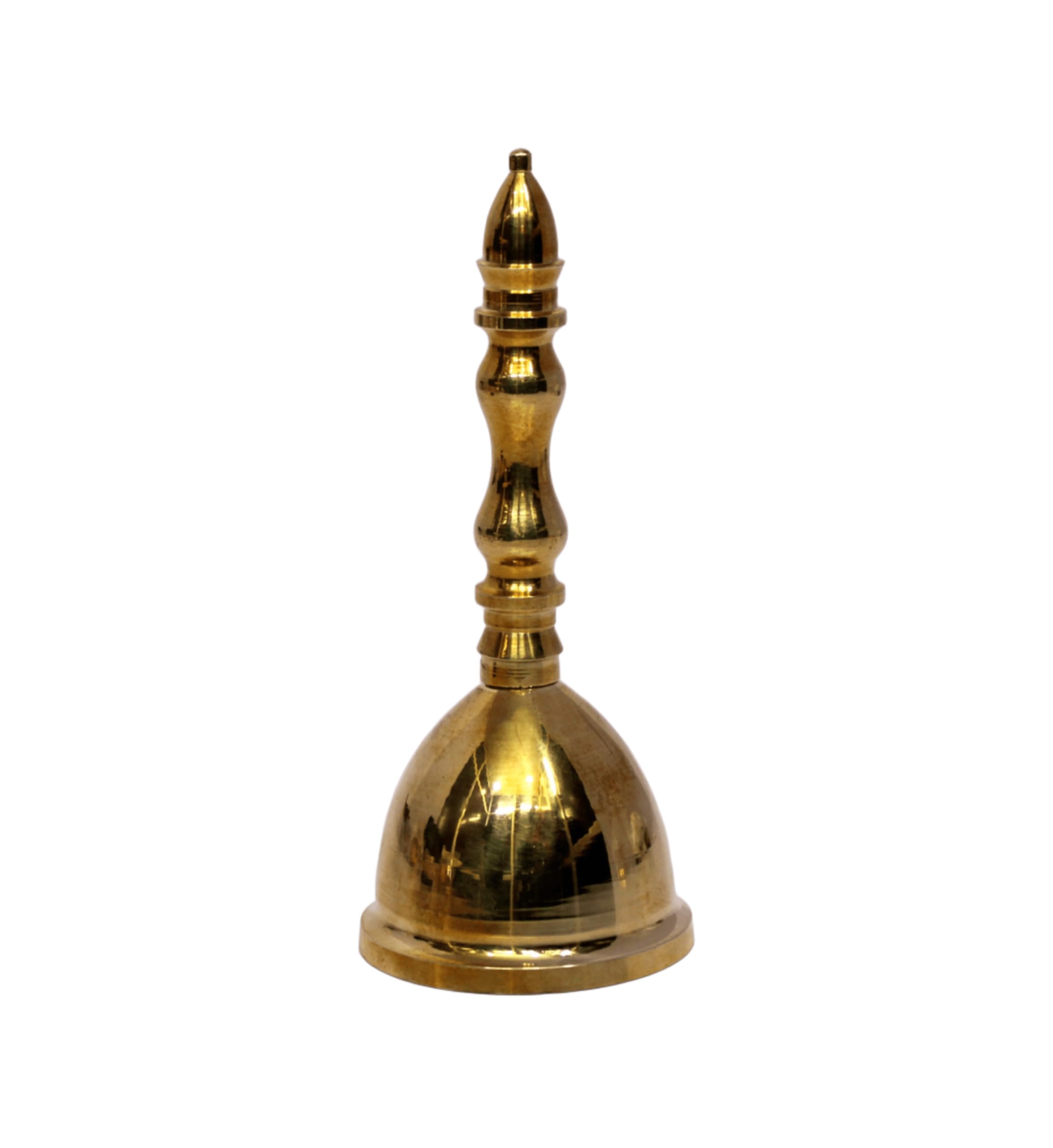 Esplanade Solid Brass Pooja Bell | 4.5" Ghanti for Puja, Temple & Spiritual Ceremonies, Spiritual Item for Housewarming Gift
