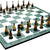 StonKraft Collectible Green Marble Chess Board Set + Brass Wooden Combo Pieces Pawns - Decorative Stone Chess - Home Decor