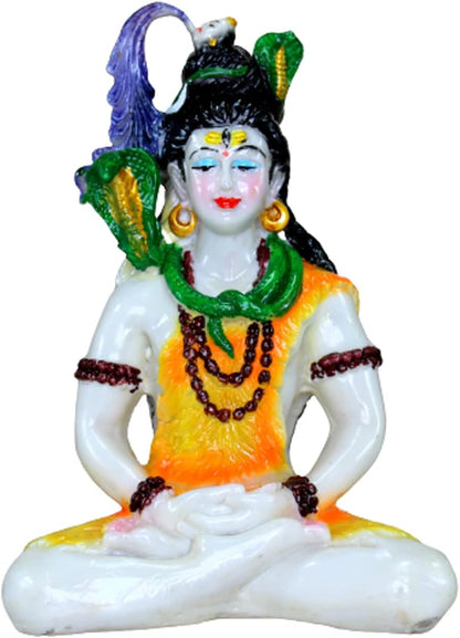 Esplanade Resin Shiva Shiv Adiyogi Natraj Idol Murti Figurine for Pooja at Home and mandir - 9" Inches - Multi