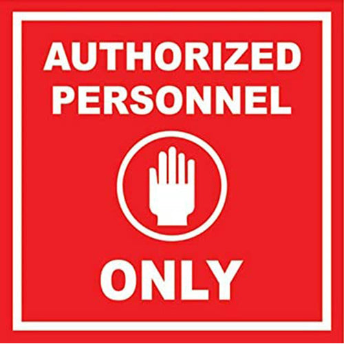 eSplanade Authorized Person Only Sign Decal Sticker - Easy to Mount Weather Resistant Long Lasting Ink Size (5