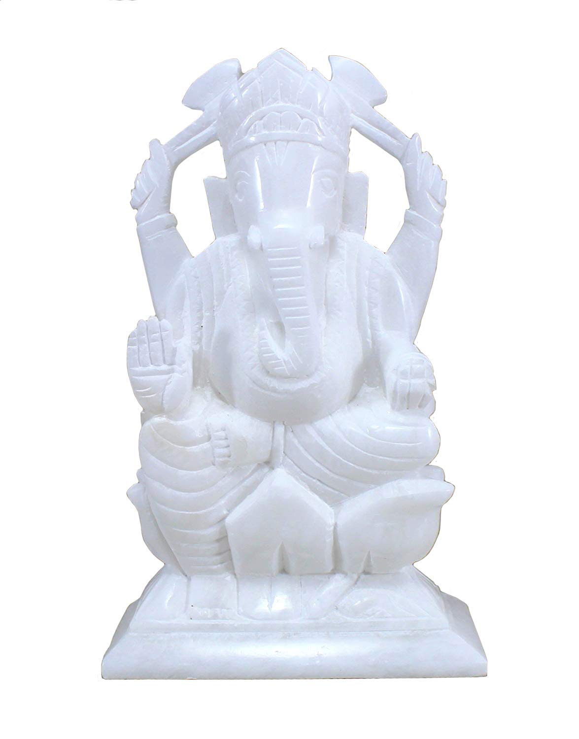 StonKraft Marble Ganesh Ganesha Statue Murti Idol - Left trunk