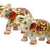 eSplanade Marble Elephant Family with Calf - Set of 3 - Sculpture Showpiece Figurines - Home Decor - White Multi - 5" Inches