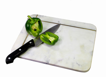 KLEO Marble Cutting Board Cheese Platter Multi-purpose Serving Platter (White)