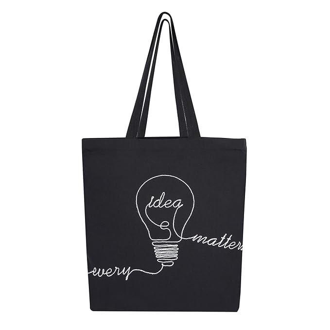 SKAPADORO Canvas Zip Tote - 100% Cotton, Embroidered Tote Bags For Travel, College, Beach, Shopping, Grocery, Easy to Wash Trendy Everyday Shoulder Bag - Dog Lovers & Idea Design