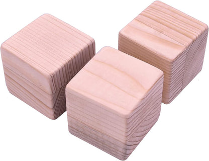 IVEI DIY Pine Wood Cube Paper Weights - Set of 3 | DIY Stationery | Wooden Blanks for Paint and Craft Activity | 2in X2in Blocks