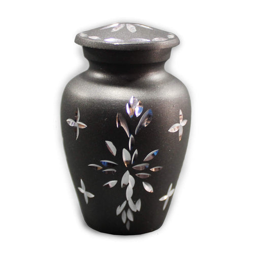 eSplanade Metal Mini Cremation Urn Keepsake Memorial Jar Pot Container | Small Urn for Funeral Ashes Burial | Engraved Metal Keepsake | Navy Blue, Grey, Purple, White  - 3