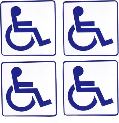 eSplanade Handicap Disabled Wheelchair Signs Sticker Decal - Easy to Mount Weather Resistant Long Lasting Ink (Size -5.5"x5.5")