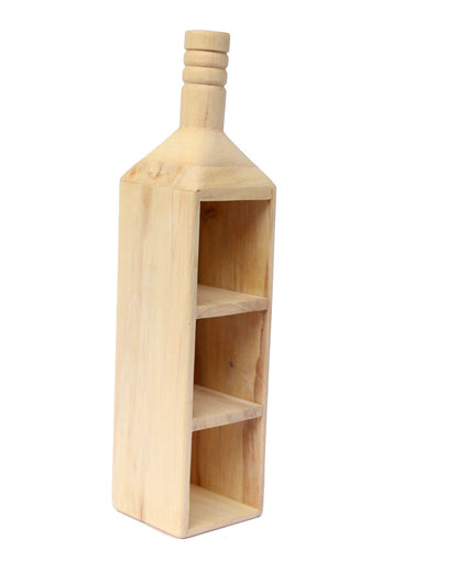 IVEI Wooden Shot Glass Holder - Handcrafted Wooden Bottle-Shaped Shots Glass Holder Tray/Stationery Holder - Wooden Holder for Tequila - 3 Shot Glass Serving Set - Innovative Desk Organizer