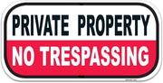 eSplanade Private Property Sign, No Trespassing Sign Sticker Decal - Easy to Mount Weather Resistant Long Lasting Ink (Size - 6"x12")
