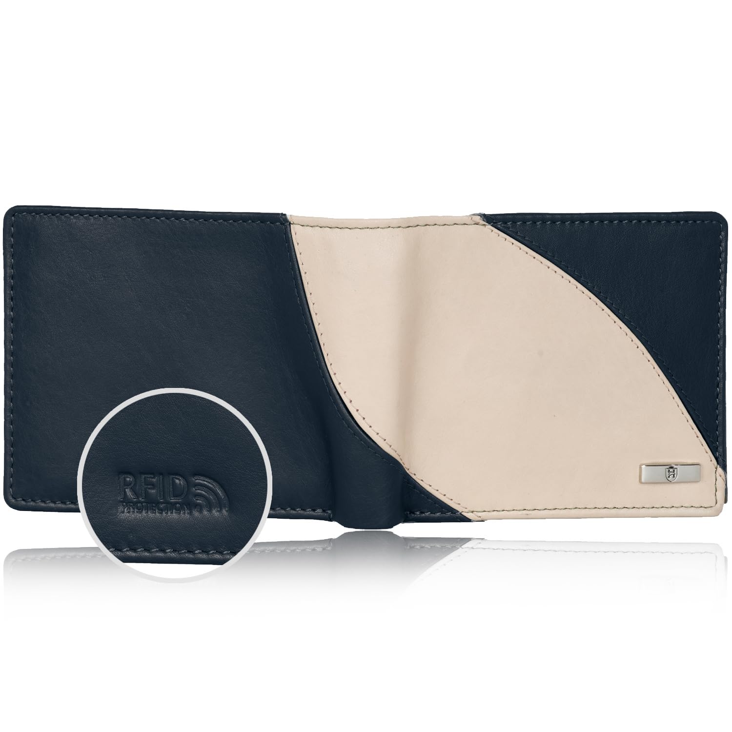 HORNBULL Andy Blue Wallet for Men | Genuine Leather Wallet with RFID Blocking | Gift for Men