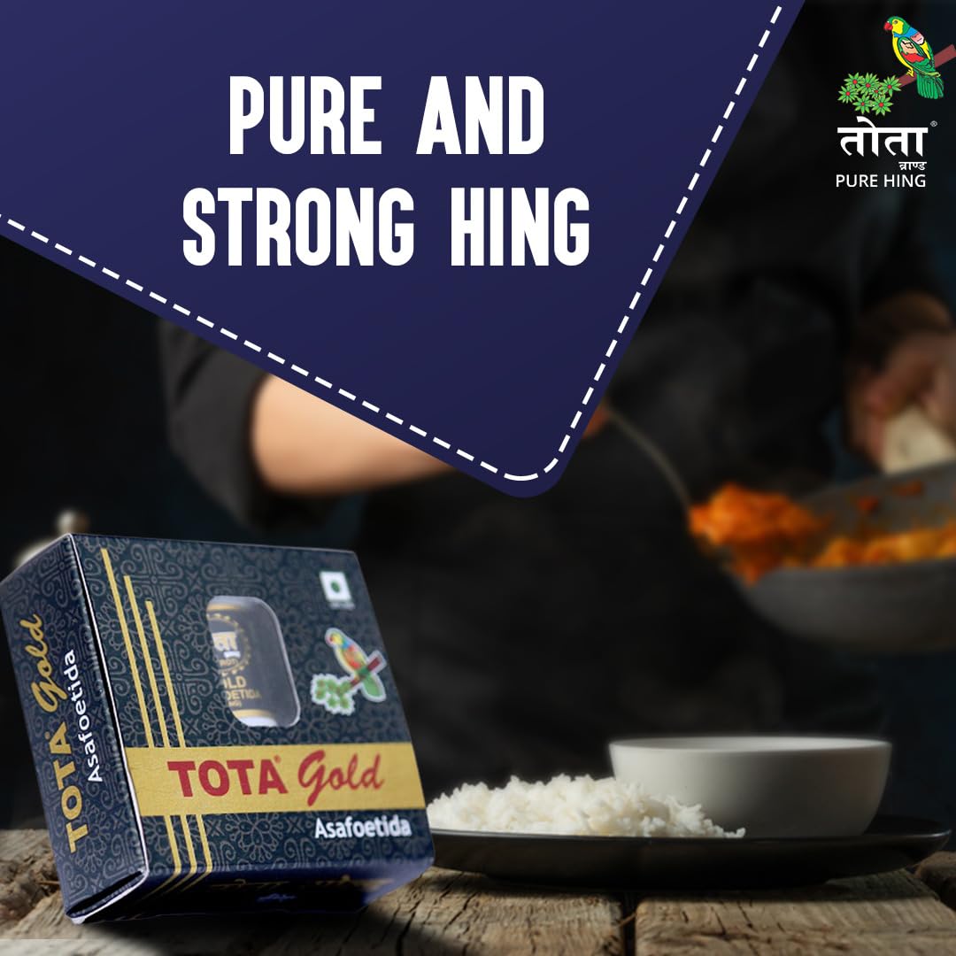 Tota Gold 100% Pure Asafoetida Granules | Natural and Vegan Gluten Free Indian Spice -7gm & 10 gm Hing Asafoetida spice | Best Heeng for Garlic and Onion Substitute