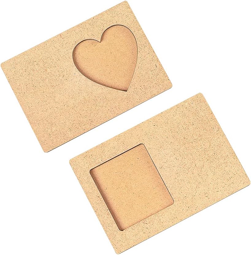 IVEI DIY Rectangle Photo Magnets -Plain MDF Photo Frame Fridge Magnet Blanks Cutouts - Rectangle Shaped Magnets for Painting Wooden Sheet Craft, Decoupage, Resin Art Work & Decoration