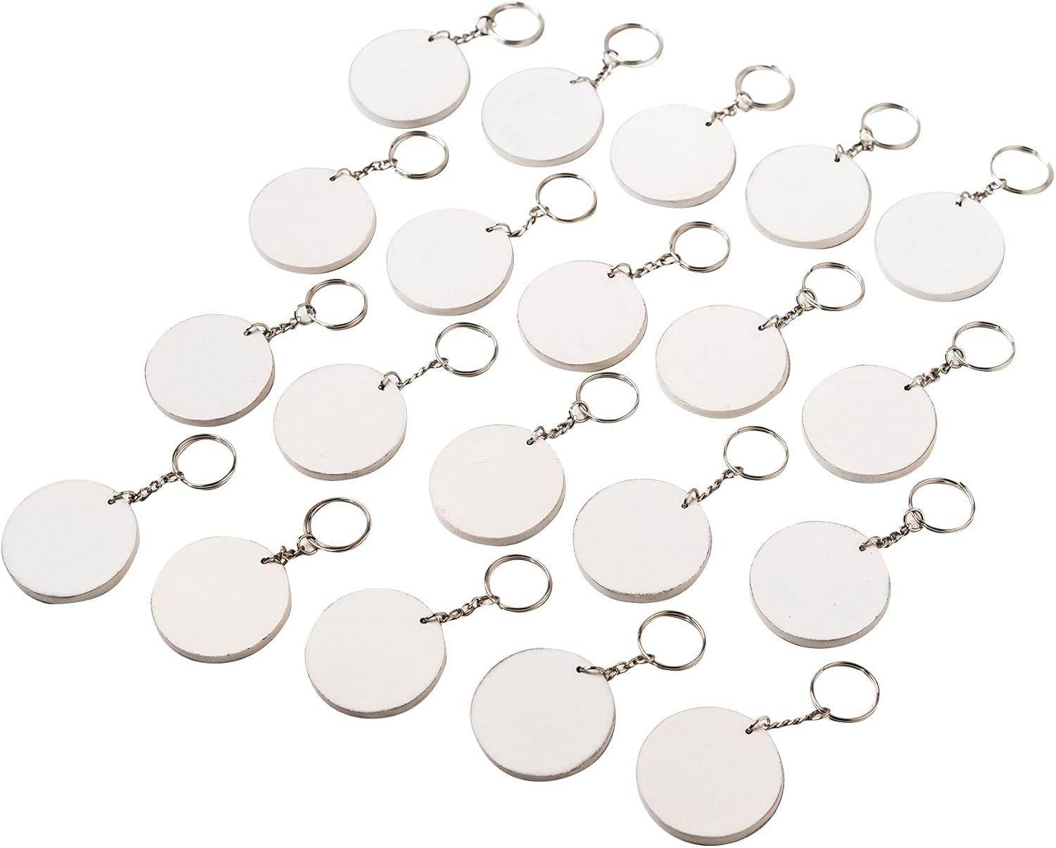 IVEI DIY MDF Key Chains Wood Sheet Craft - MDF Plain Square Shaped Key Chains for Painting Wooden Sheet Craft - Set of 20-2 in X 2 in for Decoupage MDF Plains, Resin Artwork & Decoration (Multi-shaped)