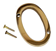 eSplanade 3" Brass House Hotel Door Number Plaque – Numeric Numerical Digit Sign for Home Office Hotel Guest House – Polished Brass Finish with Screws