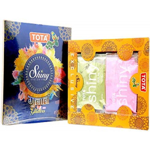 TOTA Shiny Gulal – 10 Different Holi Colours with Glitters | Natural and Herbal Baby Gender Reveal Color Powder Gift Pack – 400 Gm