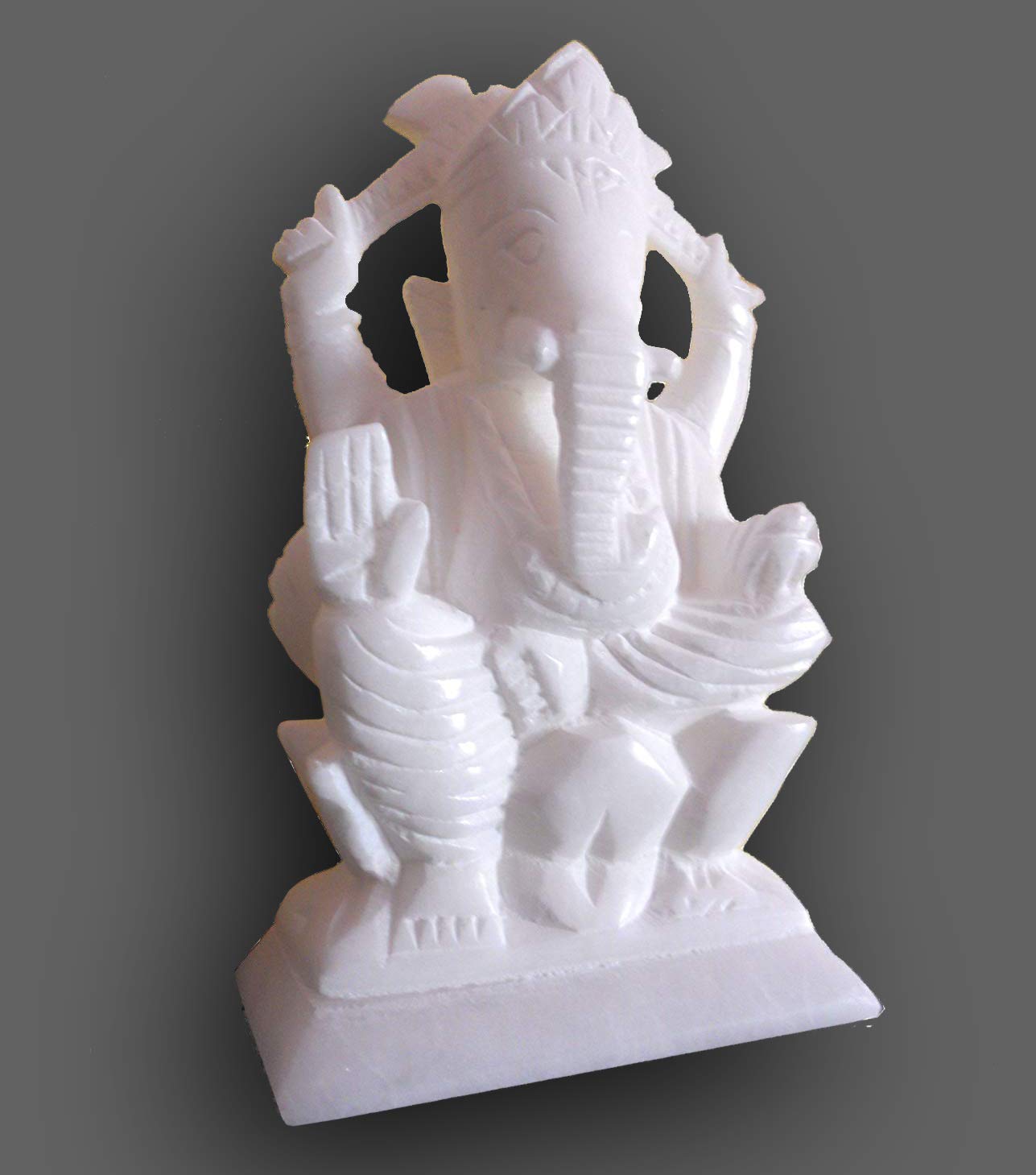 StonKraft Marble Ganesh Ganesha Statue Murti Idol - Left trunk