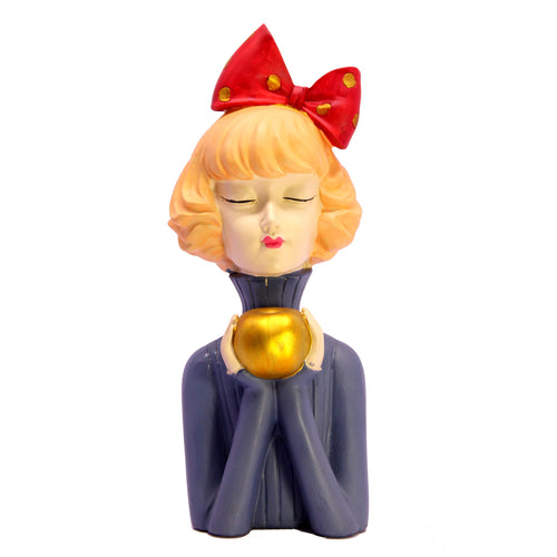 eSplanade Resin Girl with Apple Showpiece Statue Sculpture Figurine - Multicolor - 13
