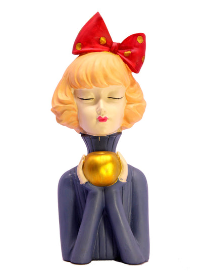 eSplanade Resin Girl with Apple Showpiece Statue Sculpture Figurine - Multicolor - 13" Inches