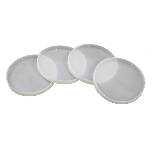 IVEI Circle Coaster Mold 4 inch - Set of 4 Durable, Flexible Silicone Mold for DIY Resin Coasters, Home Decor, and Crafting Projects - Easy Release, Reusable, Non-Stick (Coaster Set)