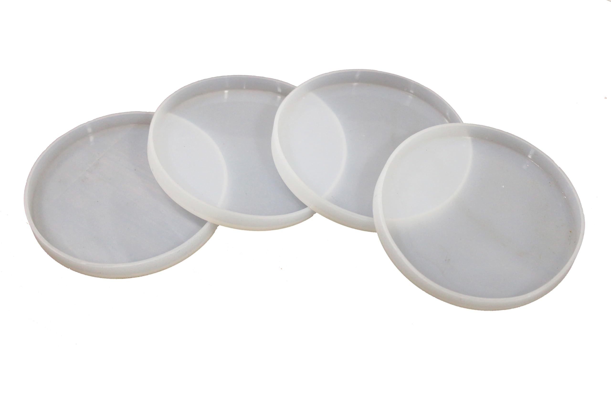 IVEI Circle Coaster Mold 4 inch - Set of 4 Durable, Flexible Silicone Mold for DIY Resin Coasters, Home Decor, and Crafting Projects - Easy Release, Reusable, Non-Stick (Coaster Set)