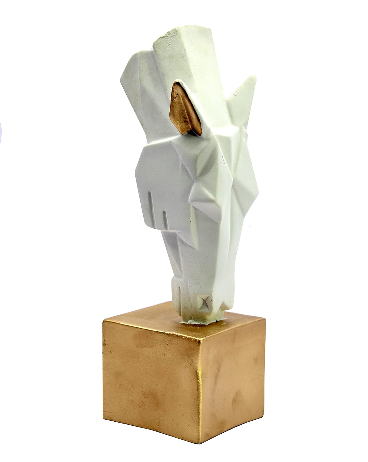 ESPLANADE Resin Water Drinking Horse | Horse Head | Rearing Horse | Showpiece Figurine Sculpture - Decorative Items - Home Decor | White - 9.5" Inches