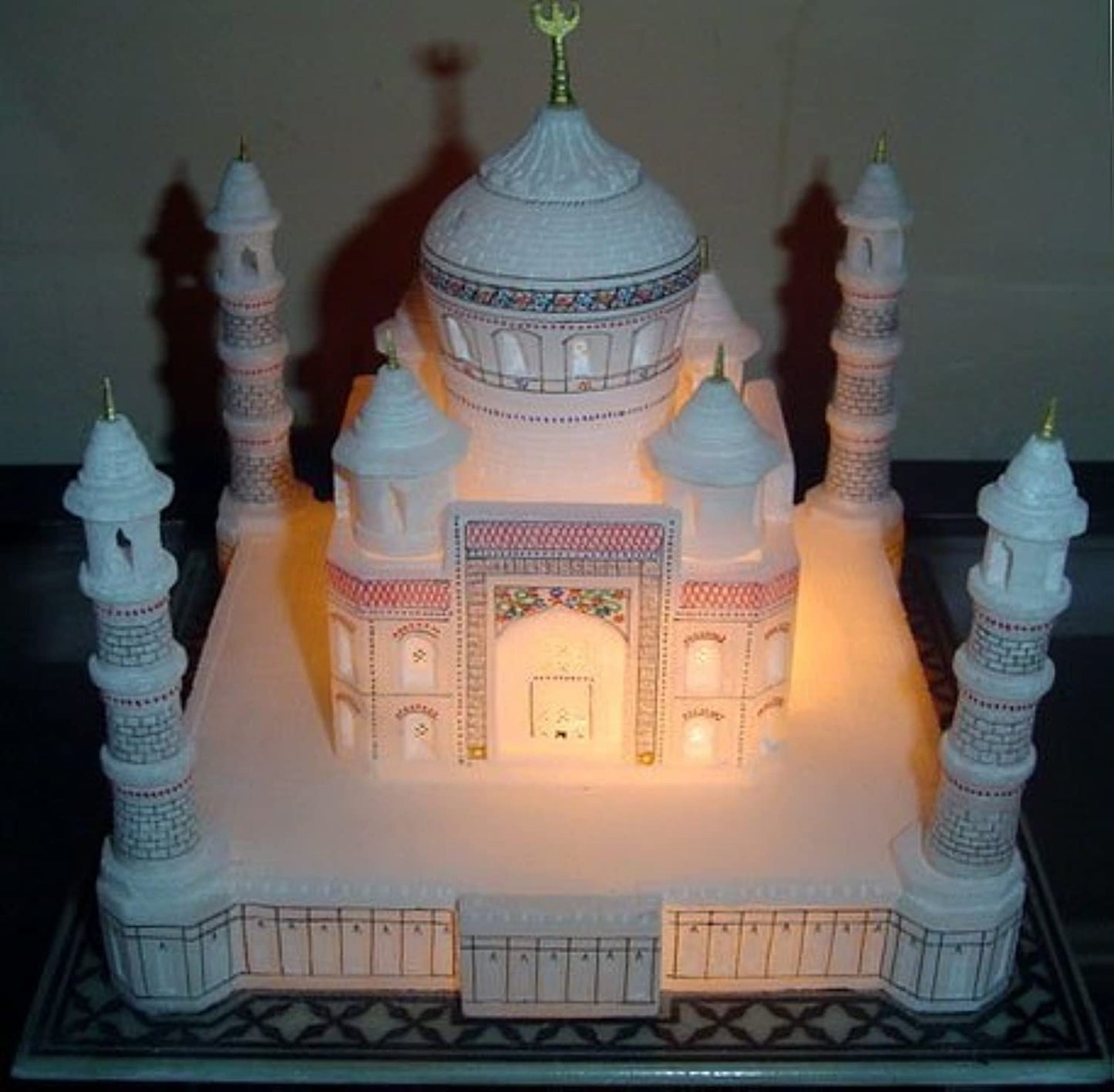 StonKraft Taj Mahal Replica, White Marble Sculpture, Handcrafted 6 inch Souvenir from India