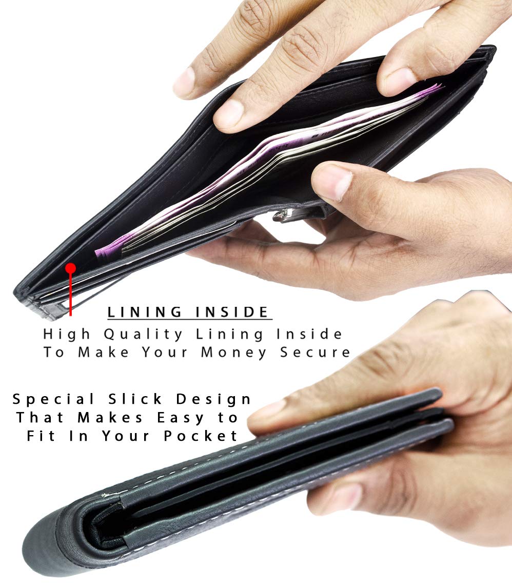 HORNBULL Buttler Black Mens Leather Wallet Ð Leather Wallet for Mens and RFID Blocking Genuine Leather Mens Wallet